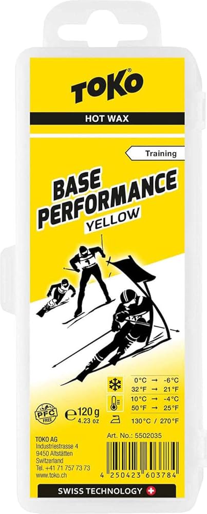 Toko Base Performance Hot Wax NF NonFluoro 120 g Yellow, Ski Wax